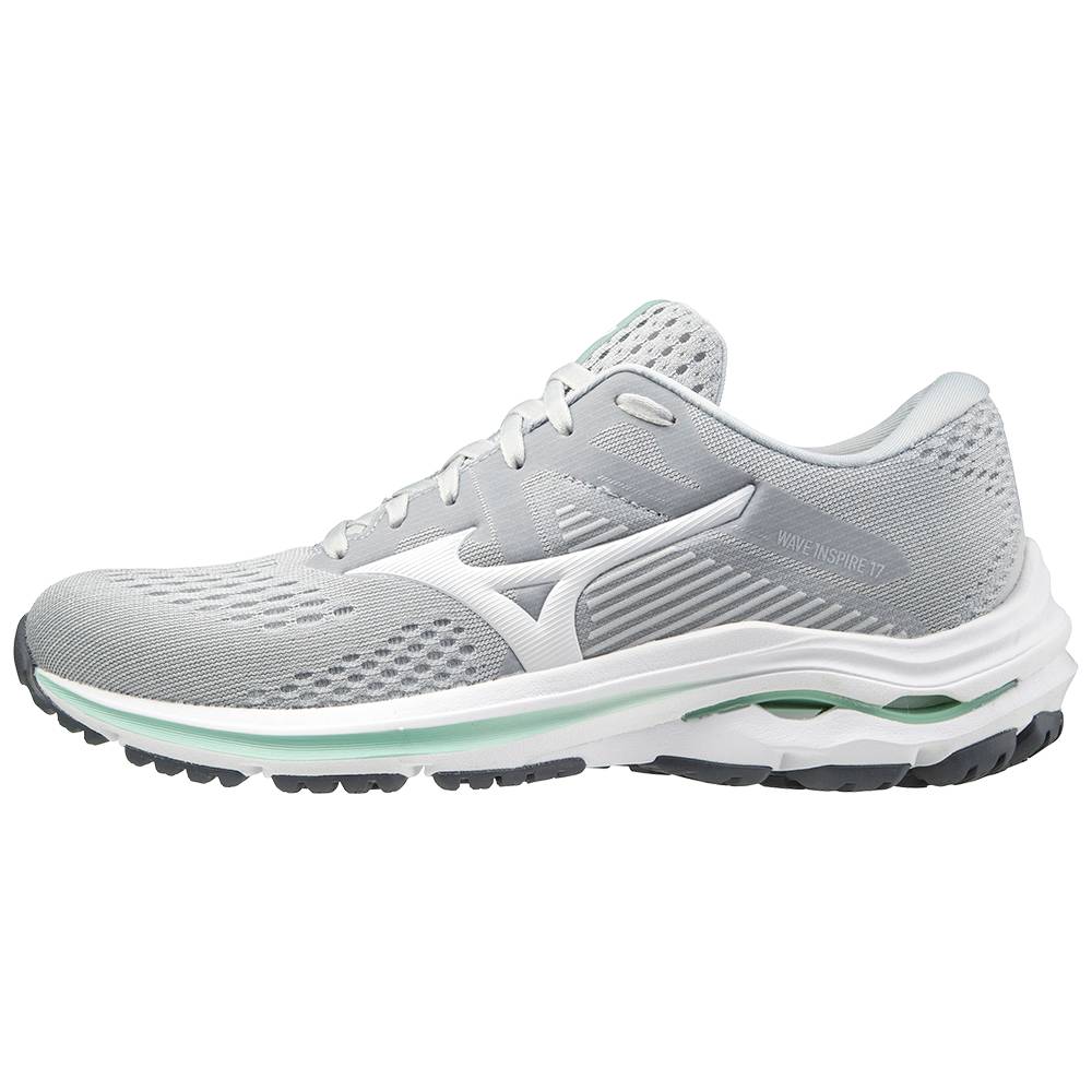 Womens Mizuno Wave Inspire 17 D (Wide) Running Shoes Grey/White Philippines (KCQODJ760)